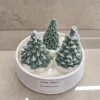Christmas Trio — τρία πράσινα χριστουγεννιάτικα δεντράκια σε λευκό μπολ